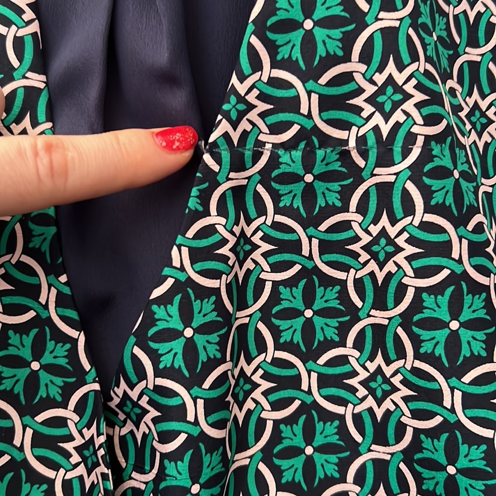 J. Crew Silk Geometric Print Open Back Shift Mini Dress Sz.6 business casual - Picture 15 of 16